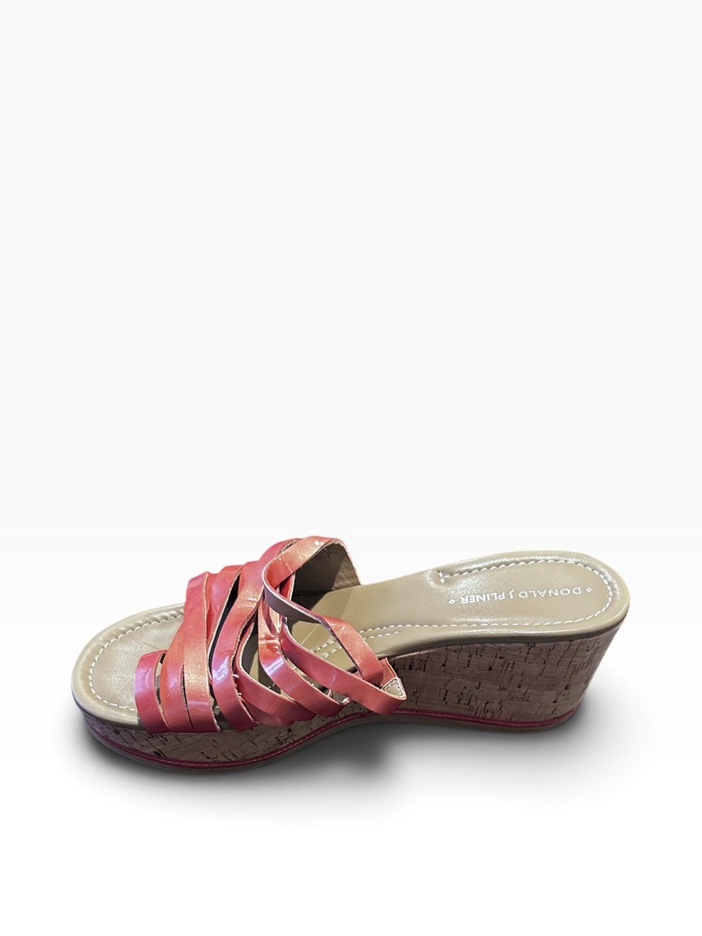 Donald J Pliner Sheena2 Cork Wedge Heel Tangerine Sandal Size 7M